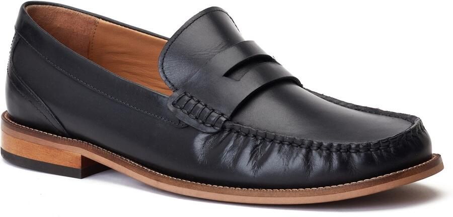 Base London Garfield leren herenpantoffels zwart