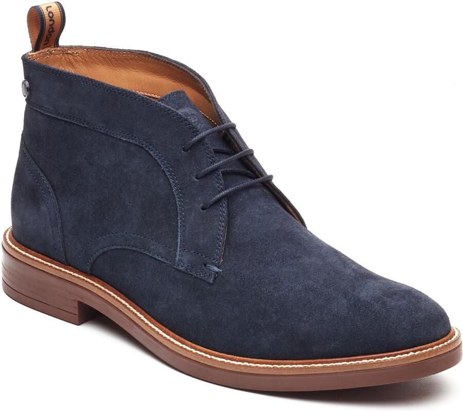 Base London Lincoln Chukka Leren Heren Navy Boots