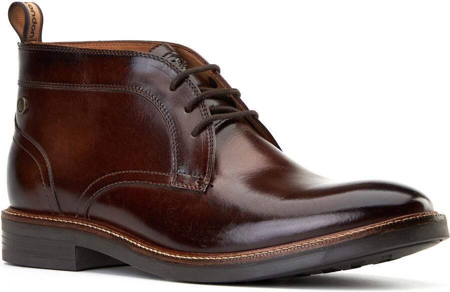 Base London Lincoln Lederen Heren Burnt Brown Enkellaarsjes