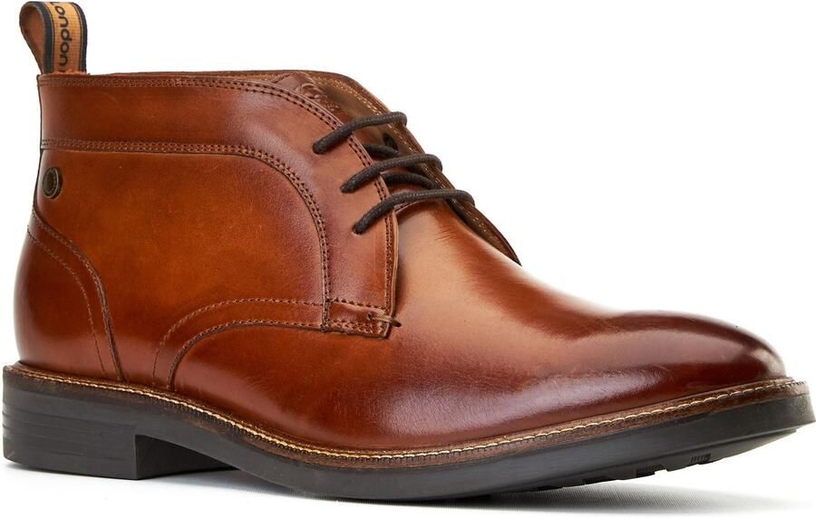 Base London Lincoln Leren Herenschoenen Burnt Tan Enkellaarsjes