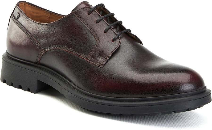 Base London Locke Leren Herenschoenen Bordo met Veters