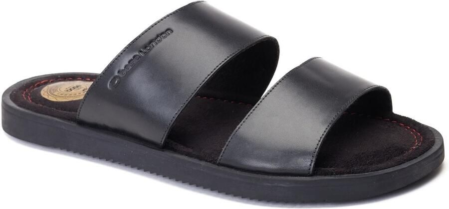 Base London Maven Leren Heren Sandalen Zwart