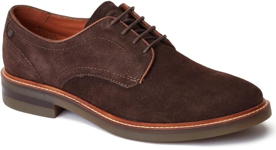 Base London Mawley Leren Herenschoenen In Verbrand Bruin Oxford-Model