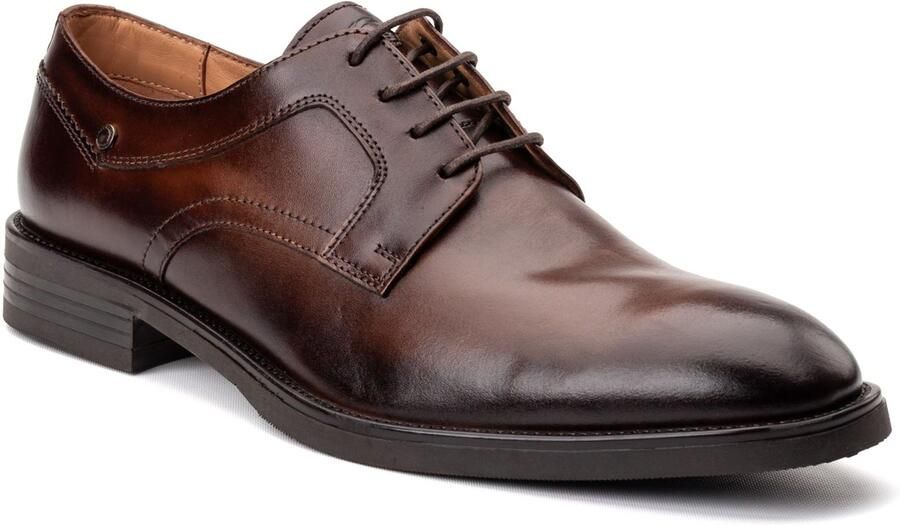 Base London Mouw Leer Heren Bruine Veterschoenen