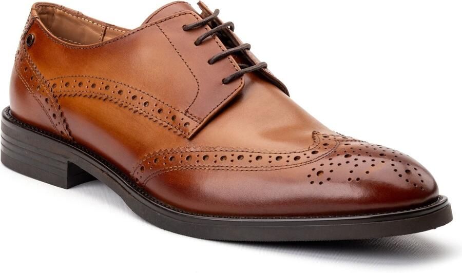 Base London Pocket Leren Heren Tan Brogue Schoenen