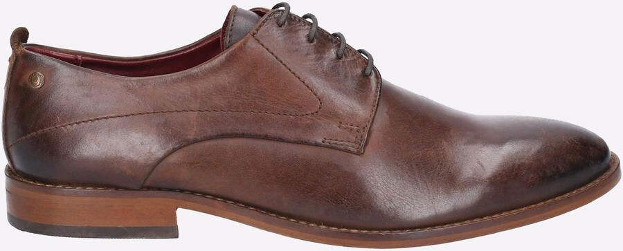 Base London Script Washed Leren Heren Bruine Oxford Schoenen