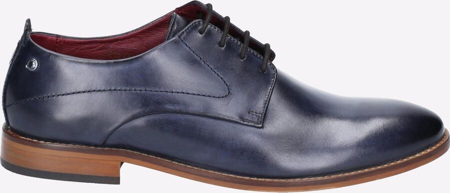Base London Script Washed Leren Herenschoenen In Marineblauwe Oxford-Stijl