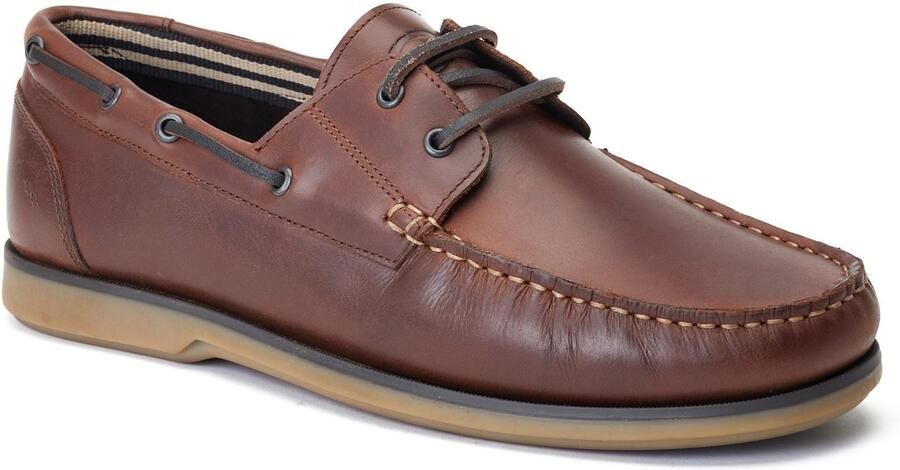 Base London Stern Leder Heren Bootschoenen Burnt Brown