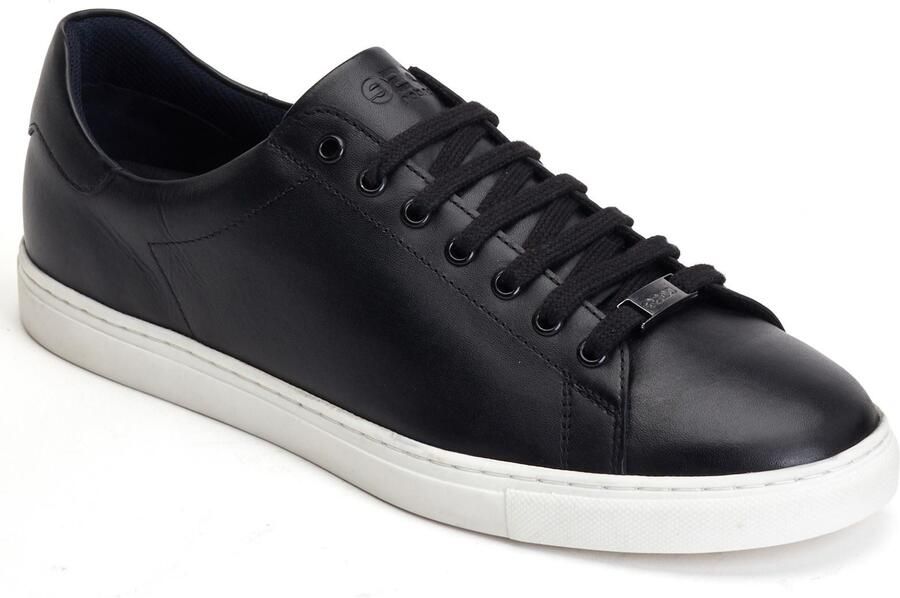 Base London Tucker Leer Heren Zwart Trainers