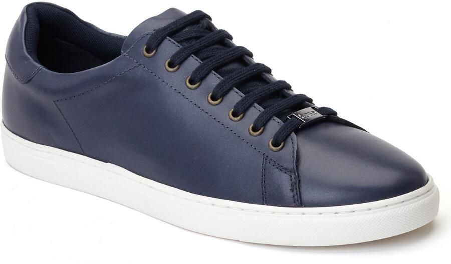 Base London Tucker leren herenschoenen in marineblauw