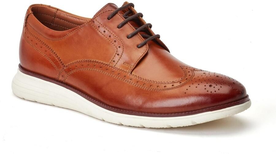 Base London Vliegtuig Heren Leren Burnt Tan Brogues Schoenen