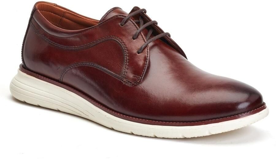 Base London Wing Leren Herenschoenen In Verbrand Bruin Derby Model