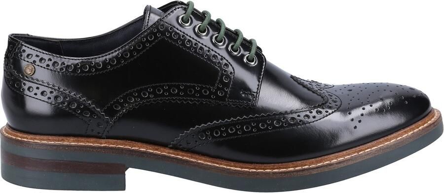 Base London Woburn Excel Heren Brogues Schoenen Zwart