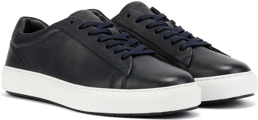 Ben Sherman Ace Cupsole Heren Blauwe Sneakers Van Leer