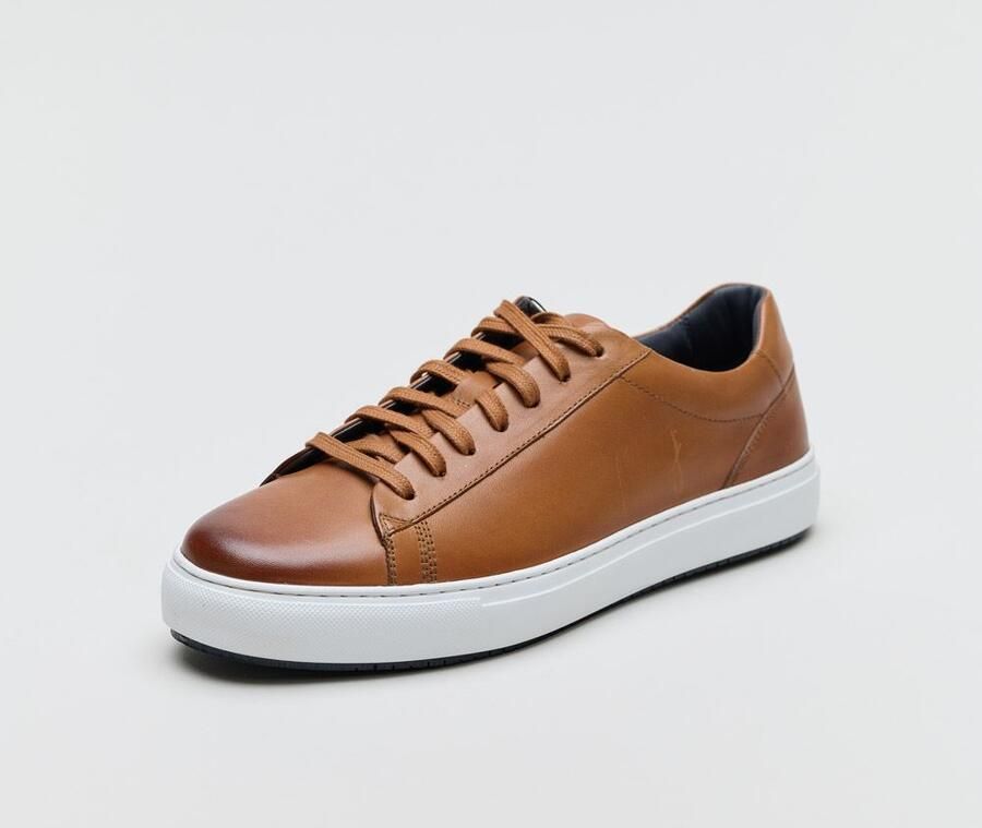Ben Sherman Ace Cupsole Leren Heren Tan Sneakers