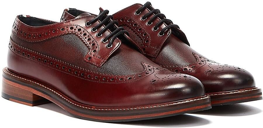 Ben Sherman Archie Brogue herenschoenen bordeauxrood - Foto 1