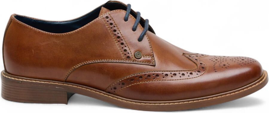 Ben Sherman Heren Bruine Leren Wingtip Oxford Brogue Dress Schoenen Andy