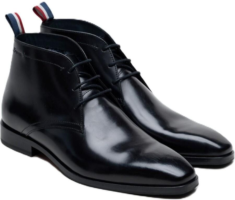 Ben Sherman London Brush Off Leren Heren Zwarte Boots