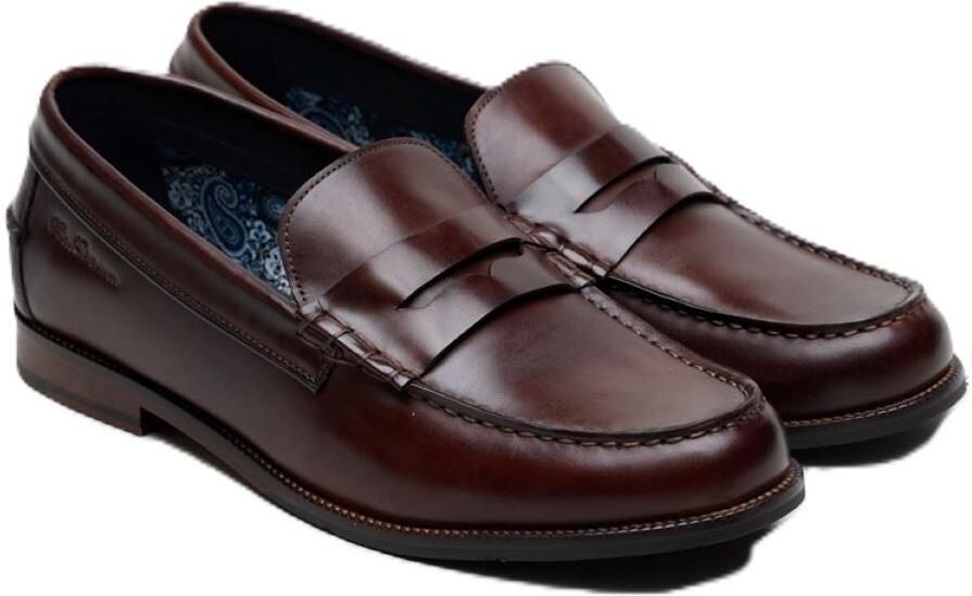 Ben Sherman Sid Brush Off Leer Heren Bruine Penny Loafers