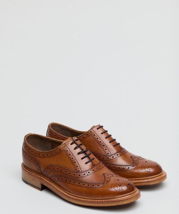 Ben Sherman Sugarman Brogue Leer Heren Tan Veterschoenen