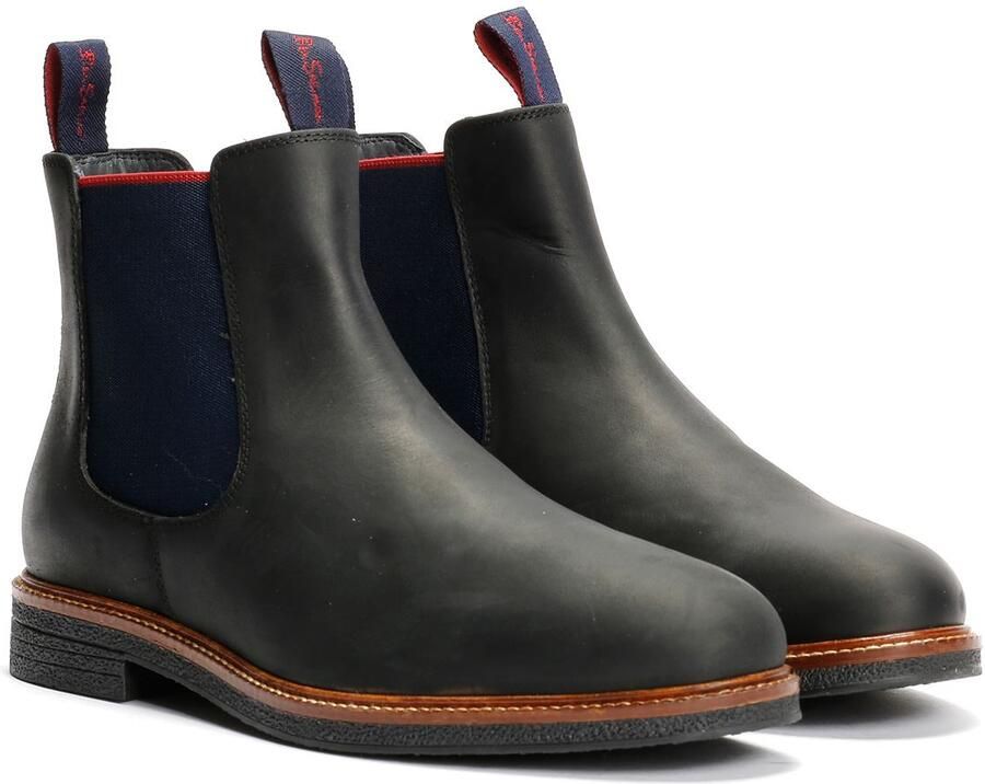 Ben Sherman Walker Chelsea Leren Zwarte Herenlaarzen