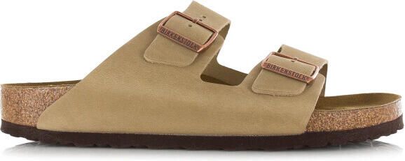 Birkenstock Arizona oiled leather tabacco brown platte sandalen unisex