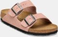 Birkenstock Arizona suède roze smal voetbed dames slipper - Koraal