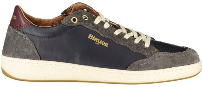 Blauer Blauw Leren Heren Sneakers
