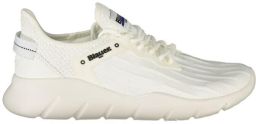 Blauer Witte Polyester Heren Sneaker