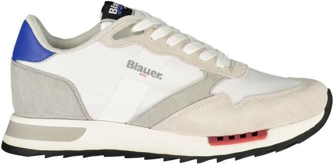Blauer Witte Polyester Heren Sneaker
