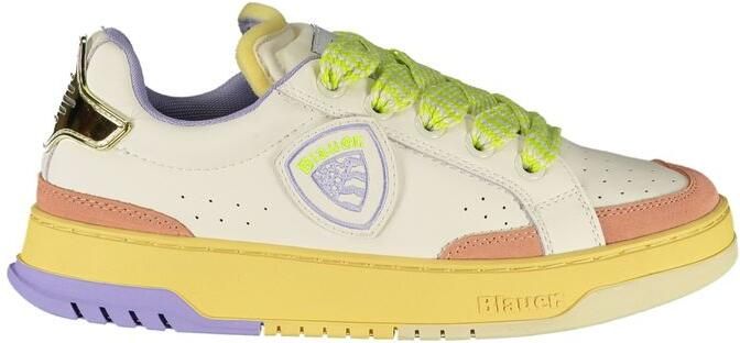 Blauer Witte Polyurethaan Dames Sneaker