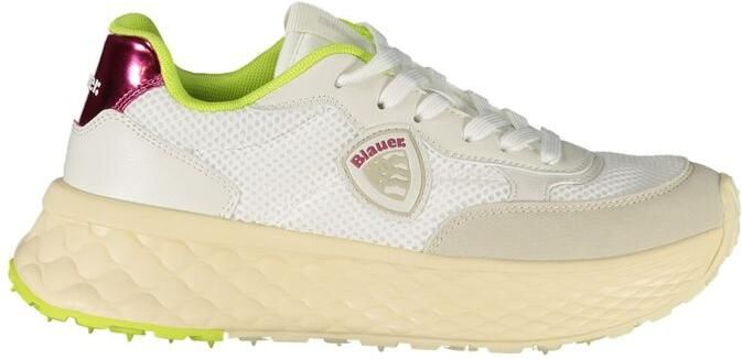 Blauer Witte Polyurethaan Dames Sneaker