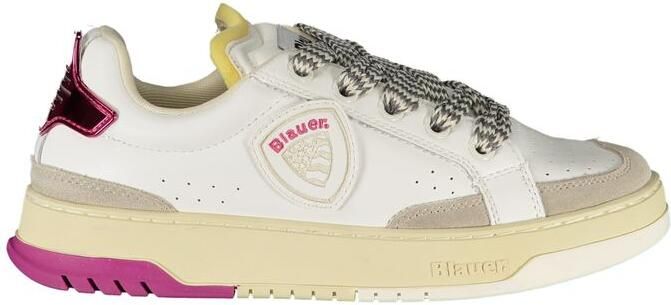 Blauer Witte Polyurethaan Dames Sneakers