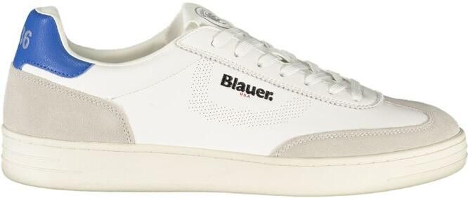 Blauer Witte Polyurethaan Heren Sneaker