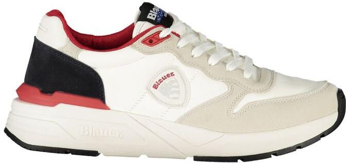 Blauer Witte Polyurethaan Heren Sneaker