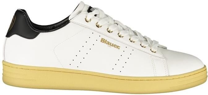 Blauer Witte Polyurethaan Heren Sneaker