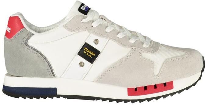 Blauer Witte Polyurethaan Heren Sneaker
