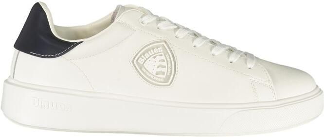 Blauer Witte Polyurethaan Heren Sneaker