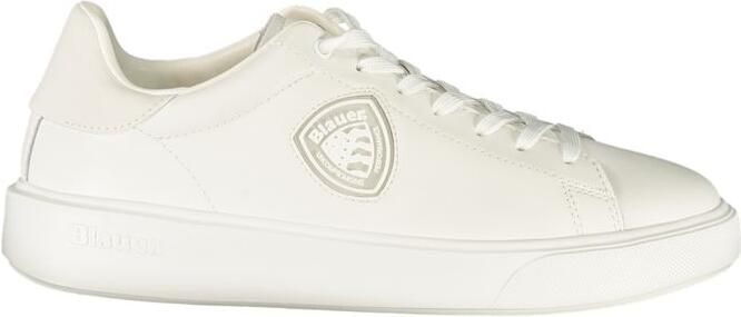Blauer Witte Polyurethaan Heren Sneaker