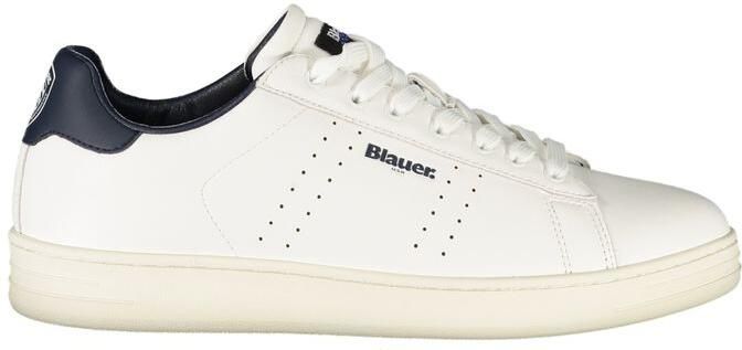 Blauer Witte Polyurethaan Sneakers voor Mannen