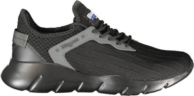 Blauer Zwarte Polyester Heren Sneakers