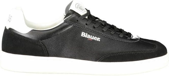 Blauer Zwarte Polyurethaan Heren Sneaker