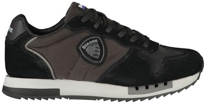 Blauer Zwarte Polyurethaan Heren Sneakers