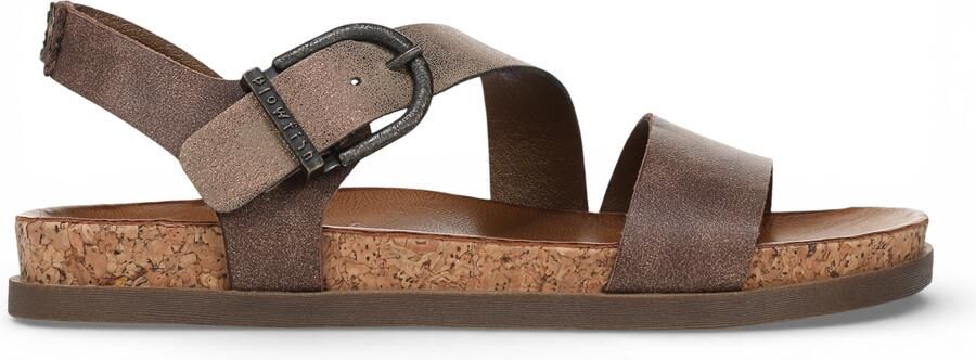 Blowfish Malibu Dames bruin zilveren voetbed met bandjes platte sandalen Lance