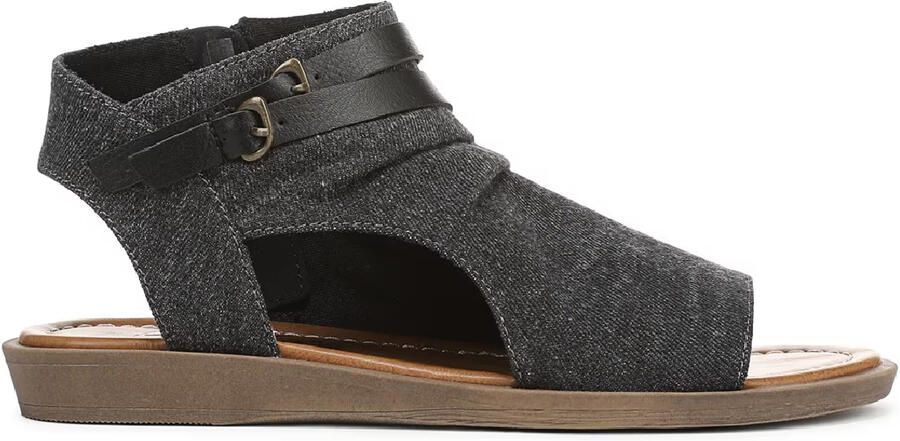 Blowfish Malibu Dames Charcoal Strappy Low Wedge Sandalen Denver
