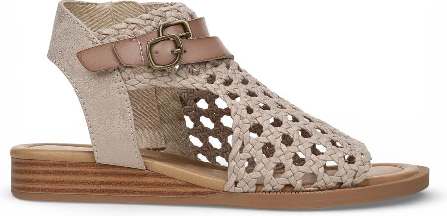 Blowfish Malibu Dames Golden Beige Weave Micro Wedge Sandals Anuella