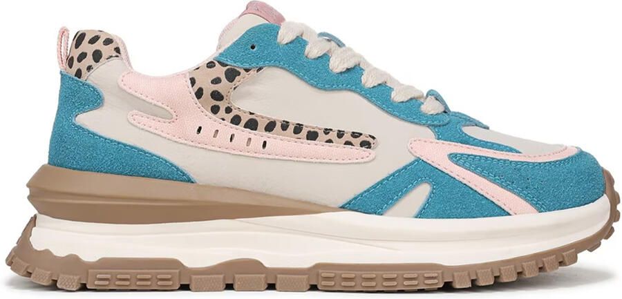 Blowfish Malibu Dames Roze Blauwe Retro Veterschoenen Leo
