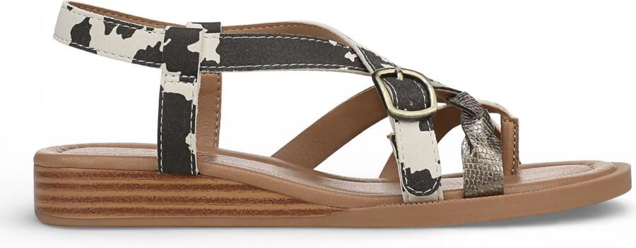 Blowfish Malibu Dames Zwarte Witte Micro Wedge bandjes Sandals April