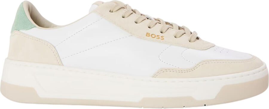Boss Dames Baltimore Leren Lage Trainers (Wit)
