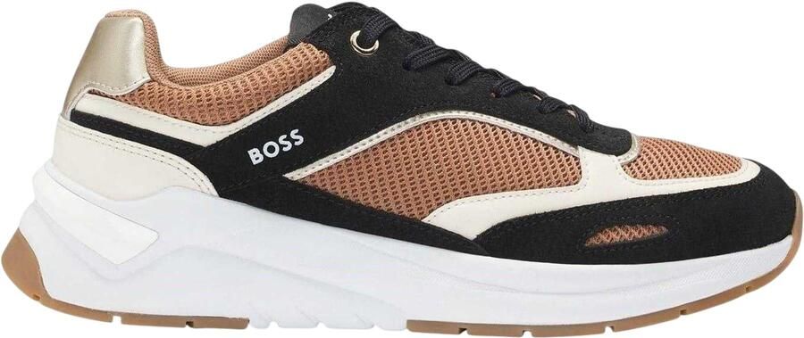 Boss Dames Skylar Suède Trainers (Medium Beige)